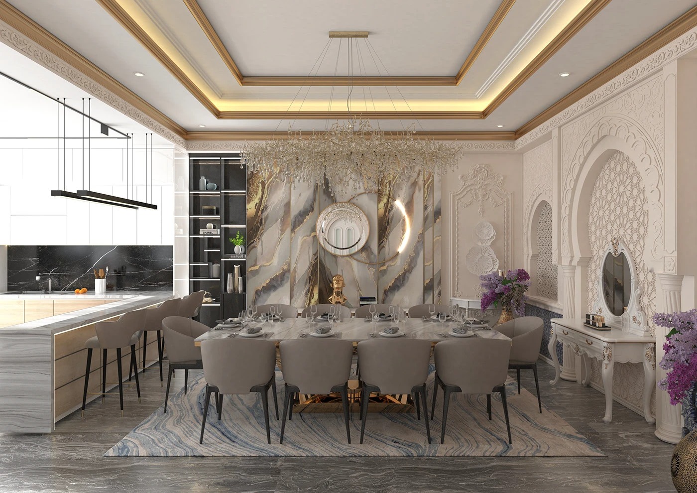 Classical theme villa interior 24